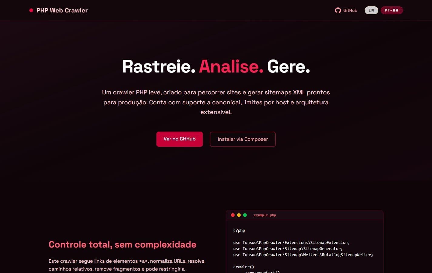 PHP Crawler: Crawler e gerador de sitemap