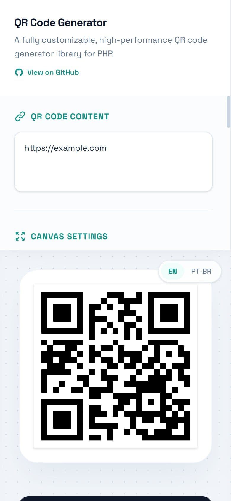 QR Code Generator — No celular